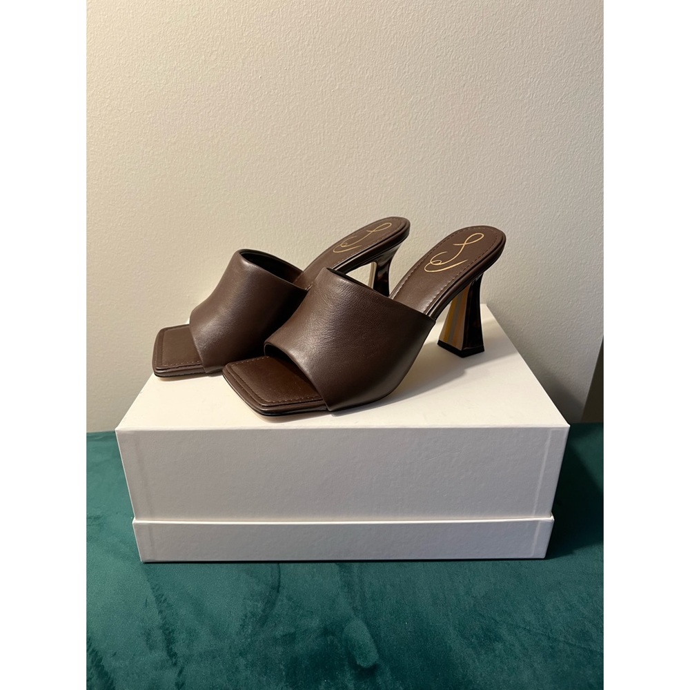 Sam Edelman, square toe, brown heels, new never worn